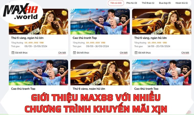 Giới thiệu MAX88 với nhiều chương trình khuyến mãi xịn 