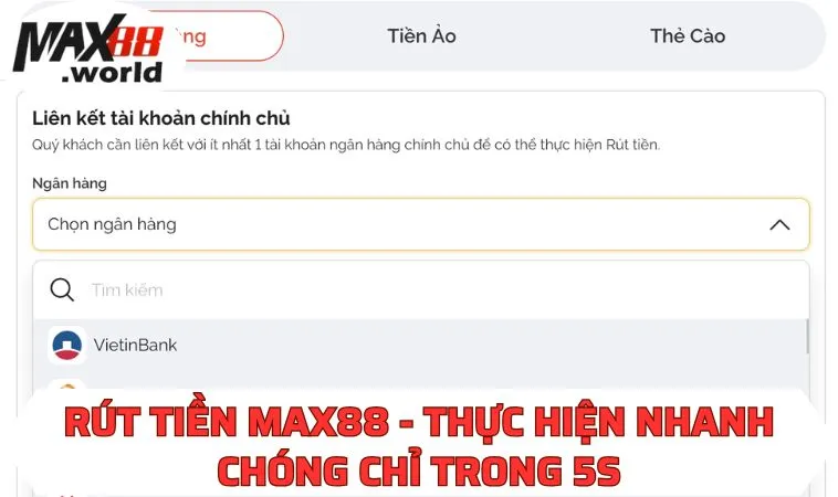 Rút tiền MAX88